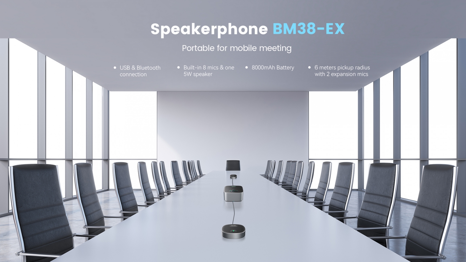Loa & Micro Bluetooth Hội nghị Hatek BM38-EX