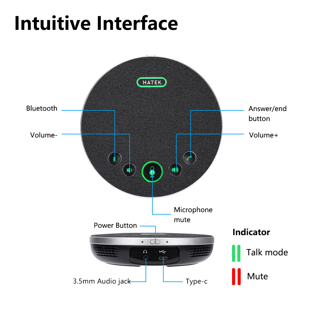 Loa & Micro Bluetooth Hội nghị Hatek BM33